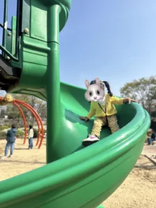 children playing slides Yongsan Family Park playground Seoul