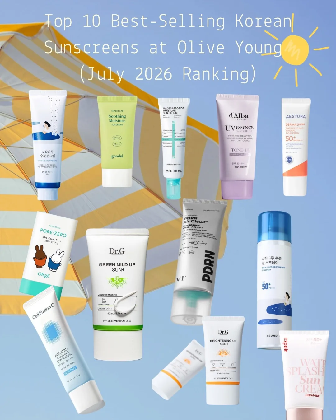 Top 10 Best-Selling Korean Sunscreens at Olive Young (July 2026 Ranking) — With Personal Picks